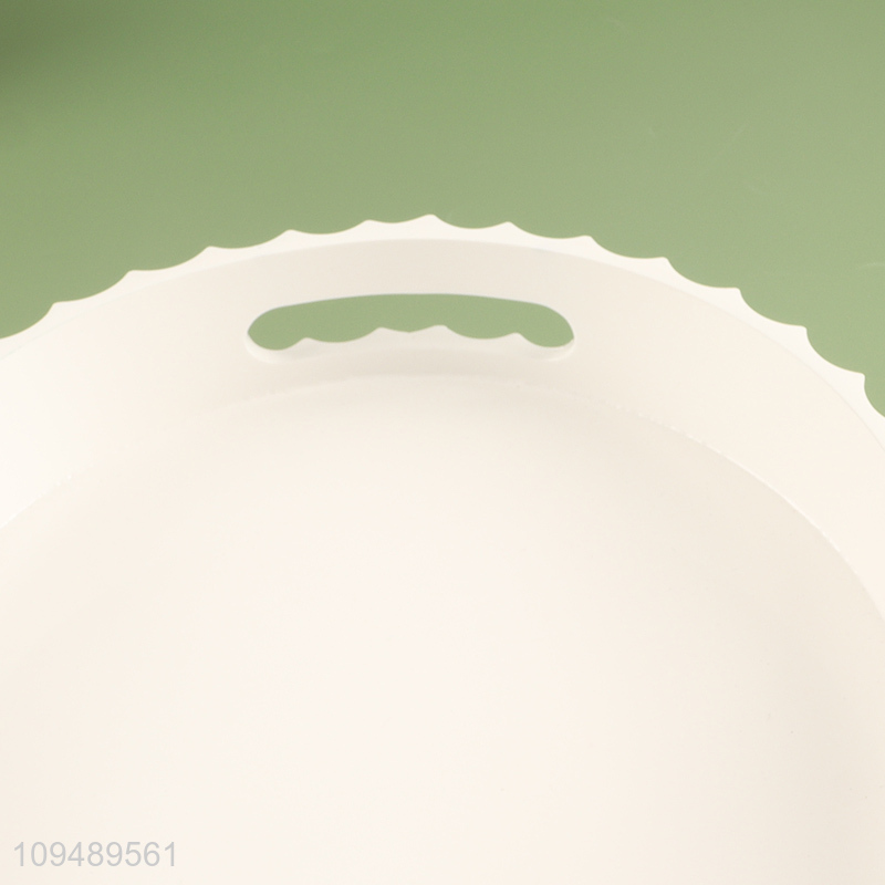 Top selling white oval ribbed serving tray