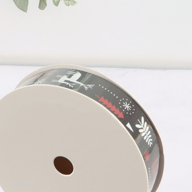 Hot sale christmas series polyester wrapping ribbon