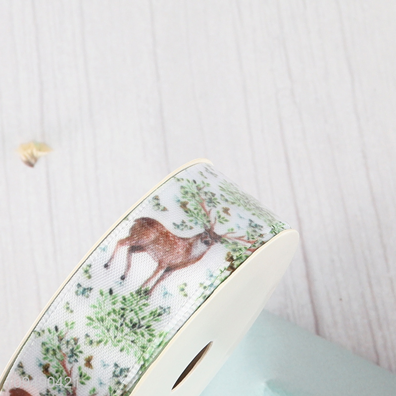 Low price printed polyester gift wrapping ribbon