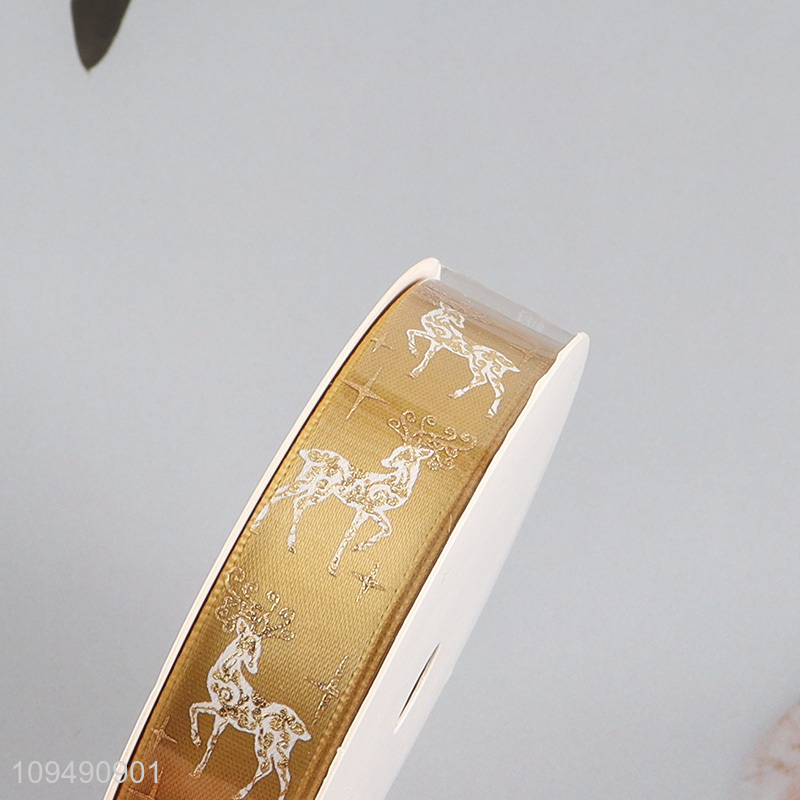 Top quality golden christmas gift wrap ribbon