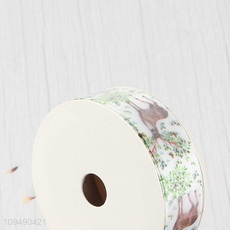 Low price printed polyester gift wrapping ribbon
