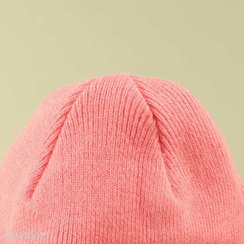 Top selling girls winter beanies hat knitted hat