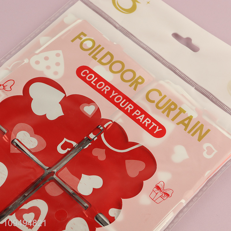 New arrival decorative heart foil curtain for celebrations
