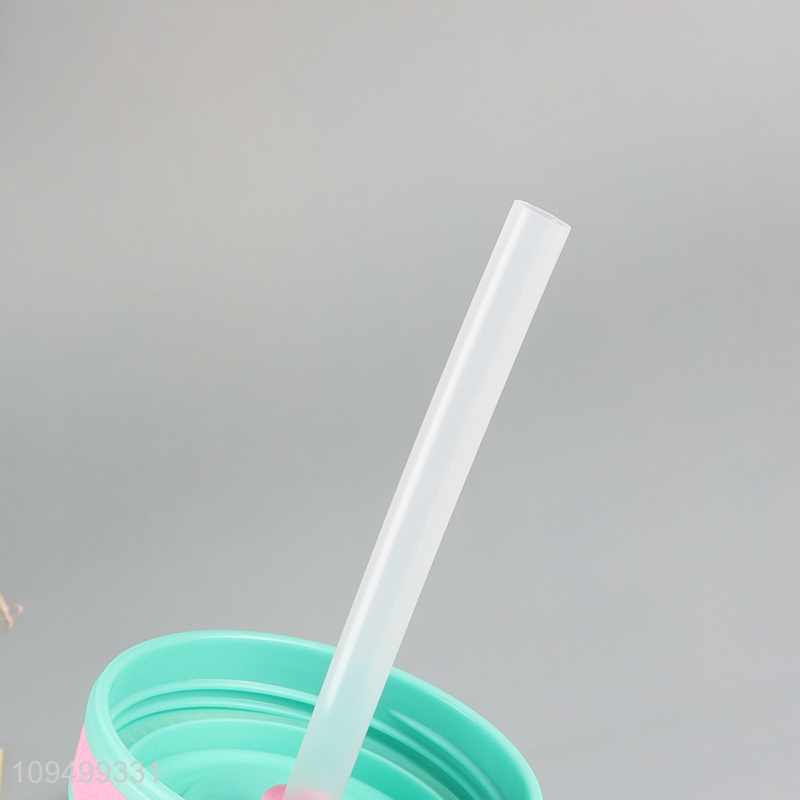 Wholesale cartoon plastic water cup straw cup