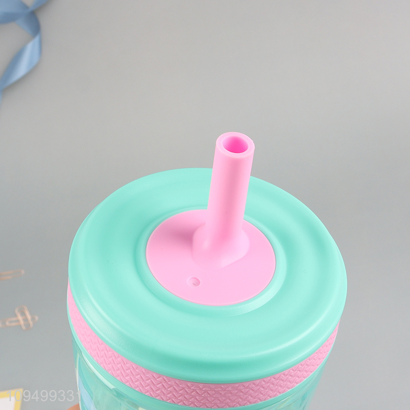 Wholesale cartoon plastic water cup straw cup