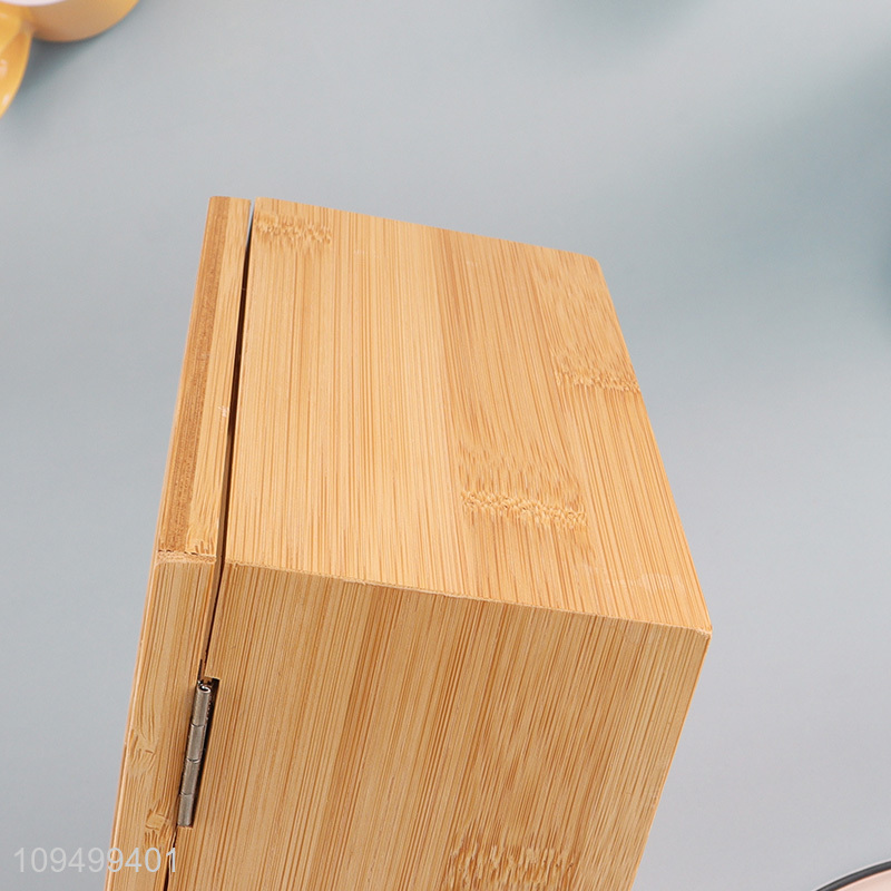 Low price 4-compartment bamboo tea storage box