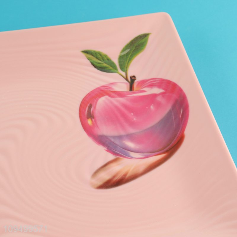 Low price square pink melamine tableware plate