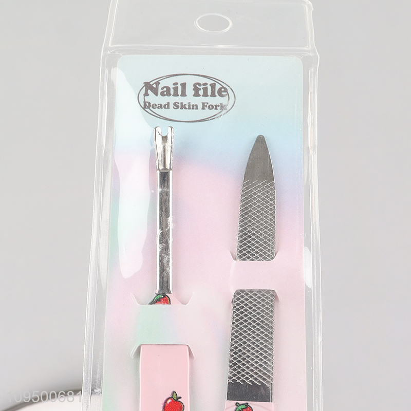 China supplier nail file dead skin fork set