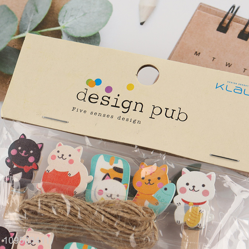 Factory direct sale 10pcs wooden craft clip