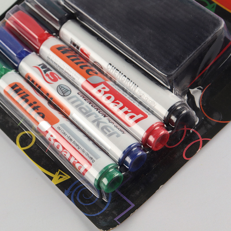 Online wholesale 4pcs white board marker with duster