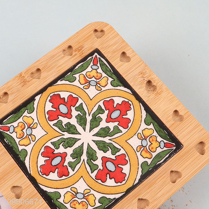 New arrival bamboo non-slip cup mat for sale