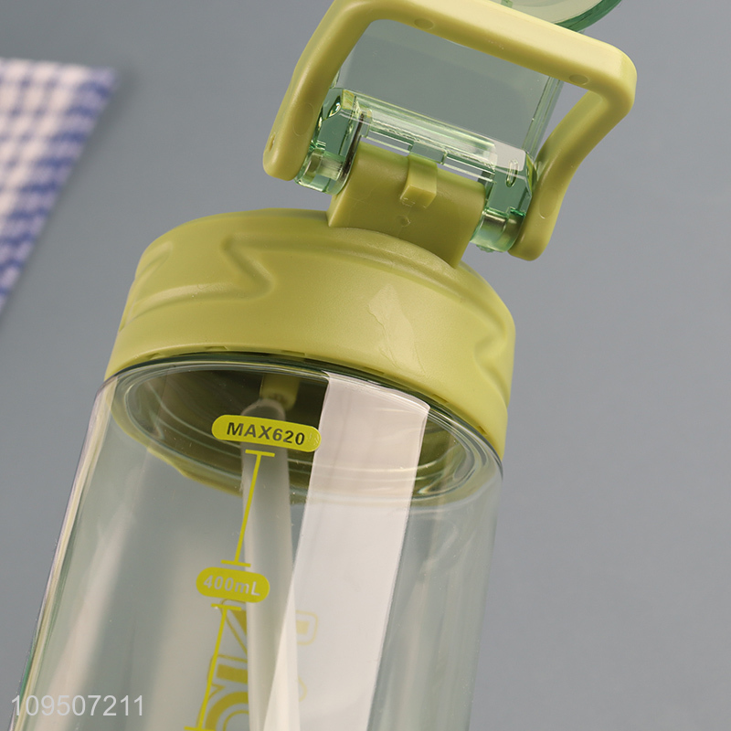 Online wholesale portable plastic water bottle with straw