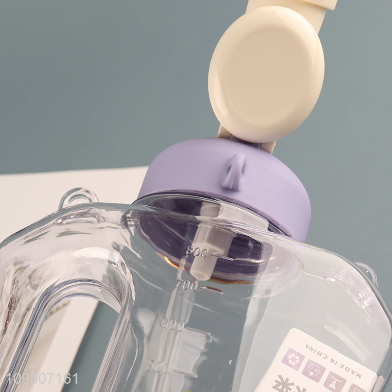 Good quality portable plastic water bottle with handle