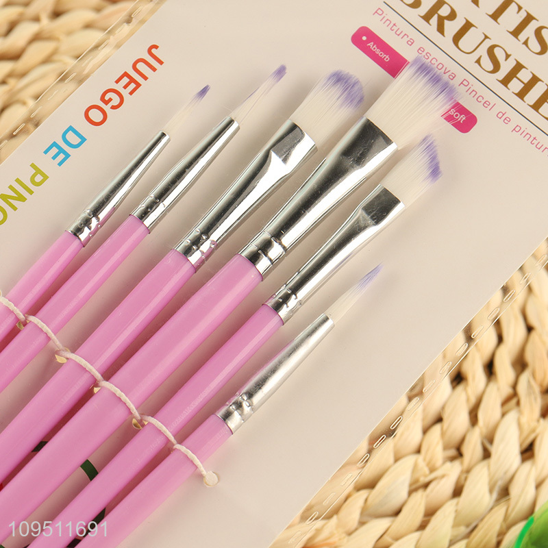 Top selling 6pcs art brushes for oil painting