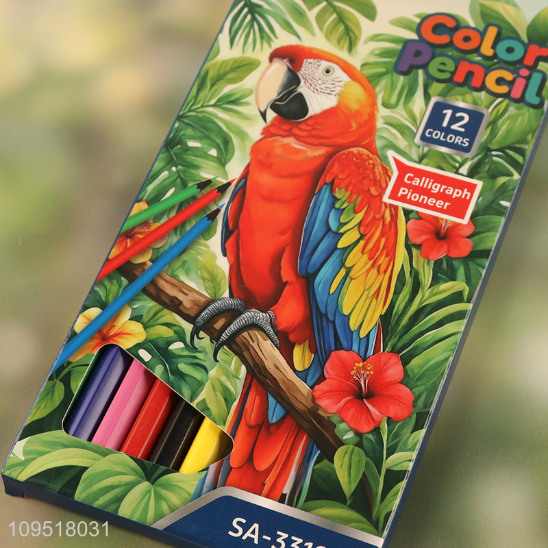 New arrival black barrel colored pencils set