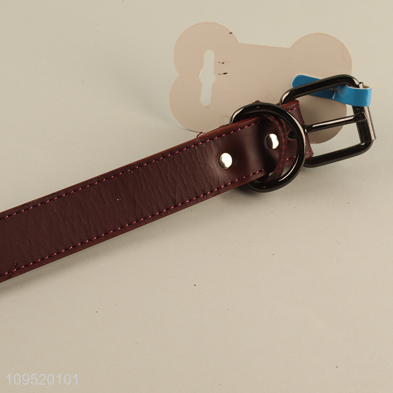 New product soft pu leather pet neck collar