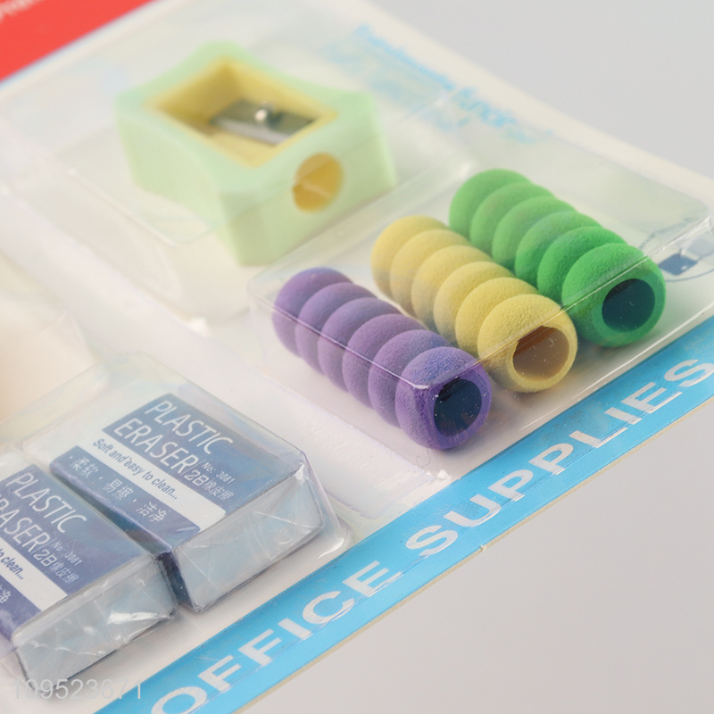 Factory price pencil sharpener and eraser set