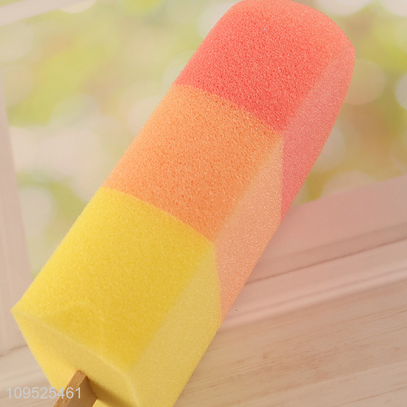 Hot sale three-color popsicle bath sponge shower sponge
