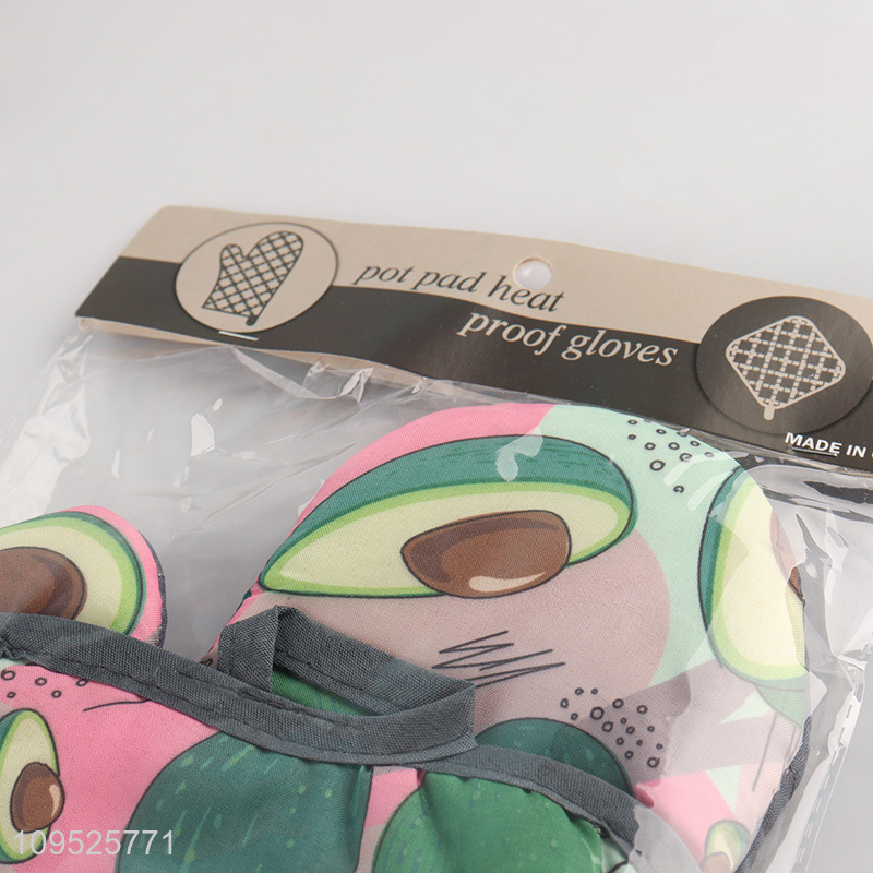 New style 2pcs oven mitts heat pad set