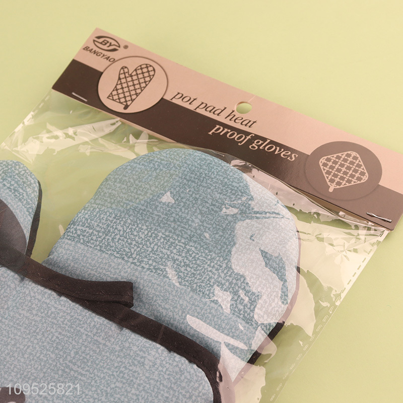 Yiwu market  2pcs oven mitts heat pad set