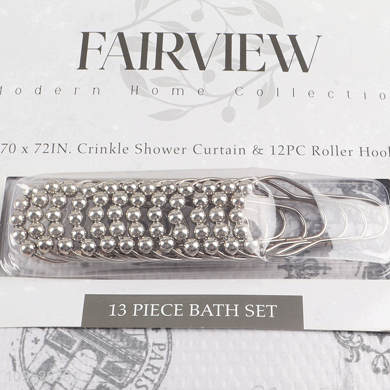 High Quality Fashion Printed Bath Curtain Set
