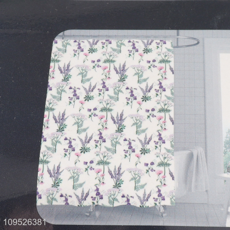 Wholesale Floral Shower Curtain With Hooks