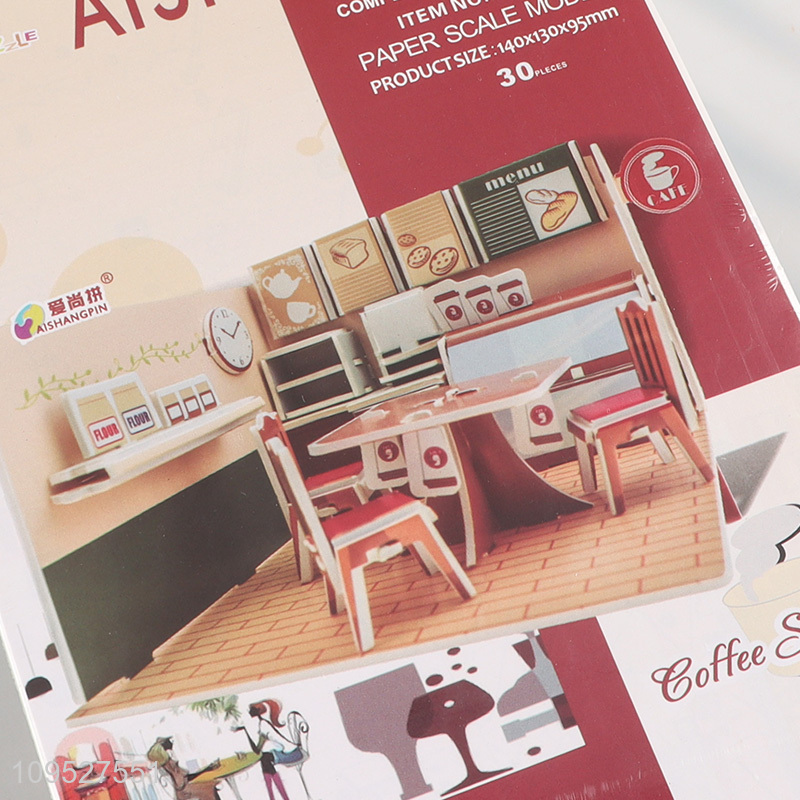 3D Paper Puzzle Coffee Shop Miniature House Model