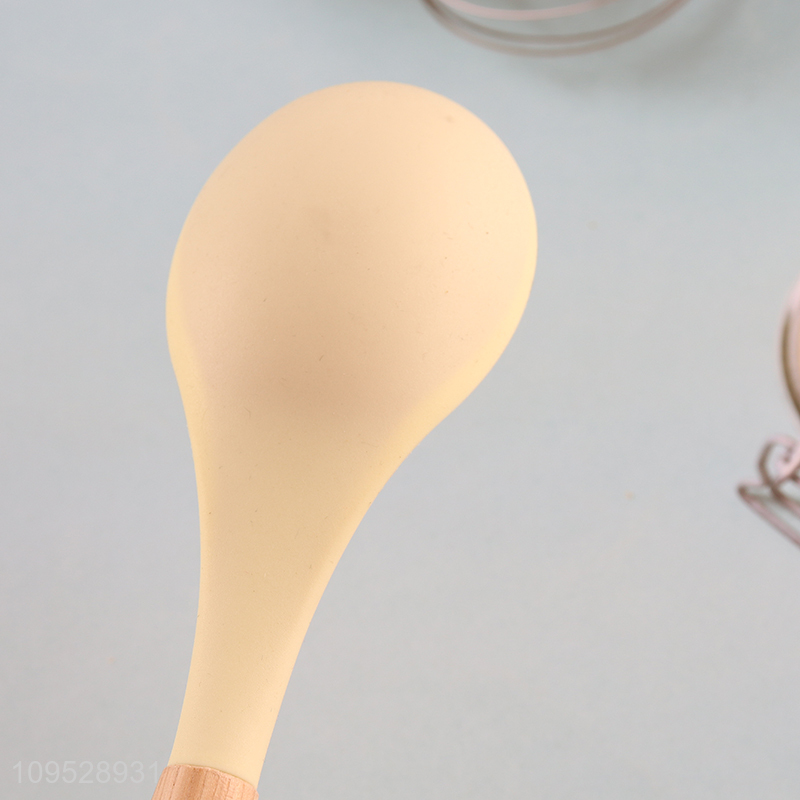 Top products wood handle silicone basting spoon