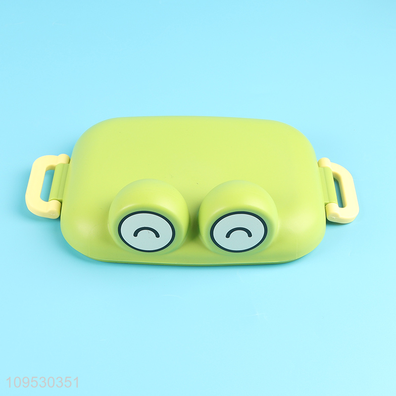 China supplier frog shaped lunch box with spoon and fork