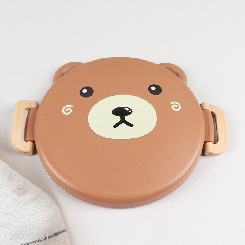Latest products   1000ml bear round lunch box with spoon and fork