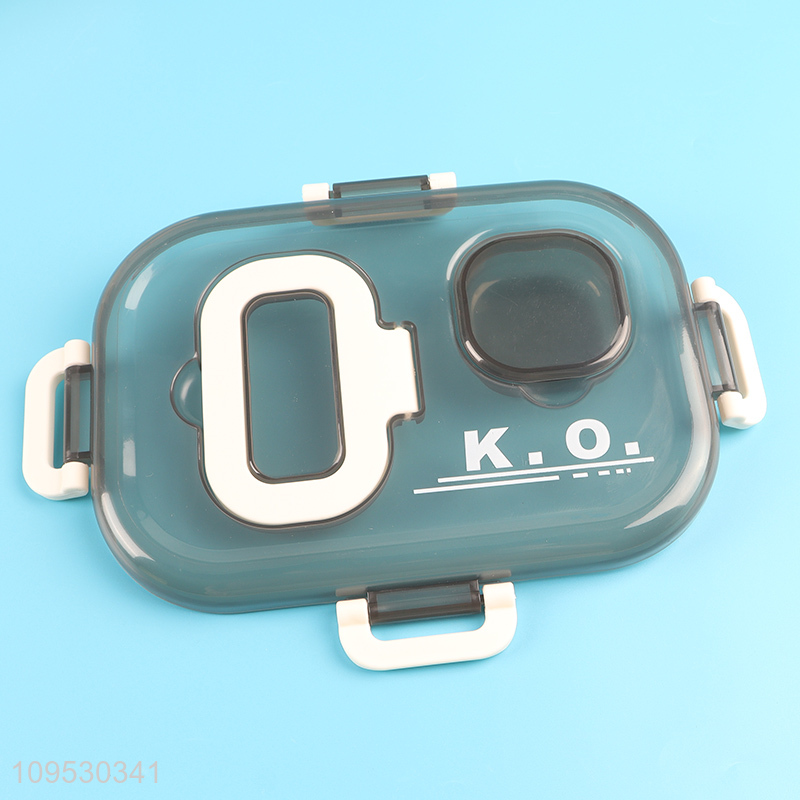 Low price 1400ml portable lunch box with spoon and fork
