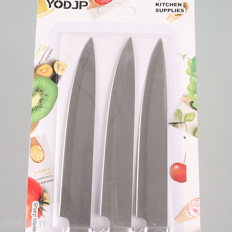 3 Pieces Star Dot Handle Plastic Utility Kitchen Knife Set