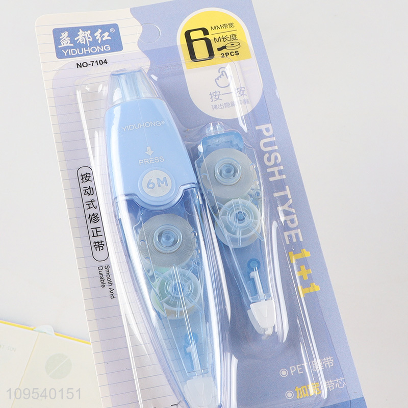 Top sale push type PET stationery correction tape