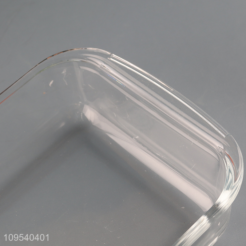 Hot selling rectangle clear glass tableware plate
