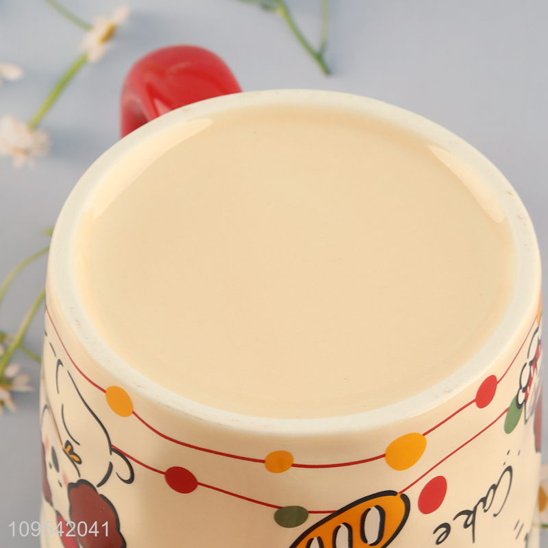 Yiwu market  cartoon puppy ceramic water cup for sale