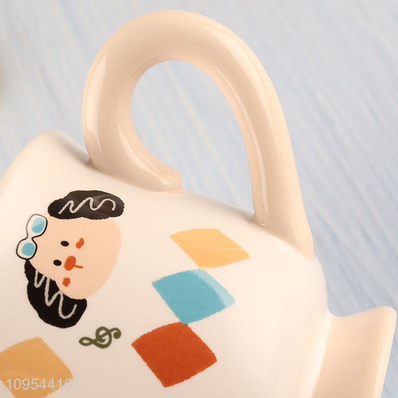 China products cartoon puppy ceramic water cup with handle